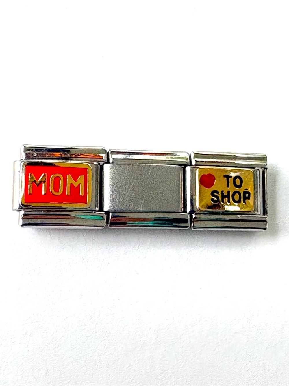 Ganzo Italian Charm Links with MOM and I ♥ TO SHOP Panels